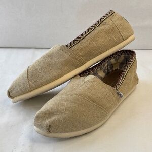 Toms 140314 Womens Classic Alpragata Beige Trim Hemp Flats Slip Shoes Sz. 8 USED